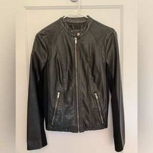Express Black Faux Leather Women’s Jacket, Size Medium